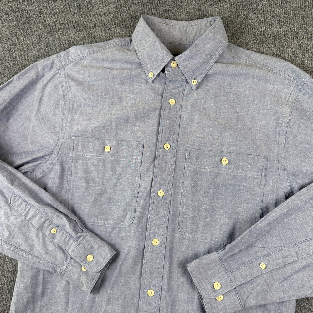 VTG Lands End Oxford Shirt Mens S Blue Long Sleeve Button Down Made in USA